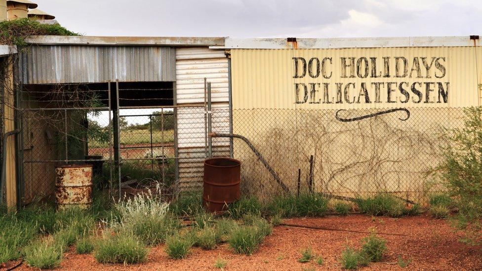 The abandoned Doc Holidays Delicatessen building in Wittenoom