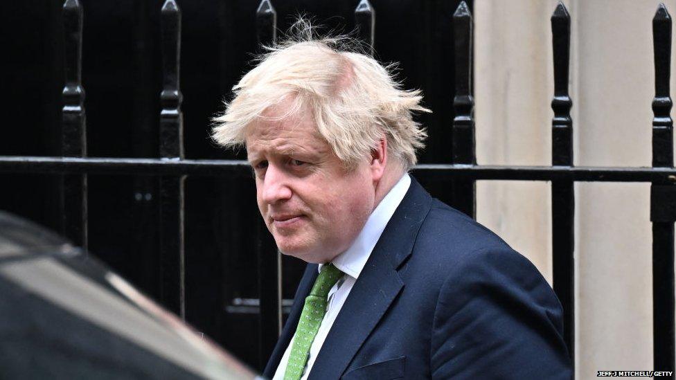 Boris Johnson outside number 10 downing street