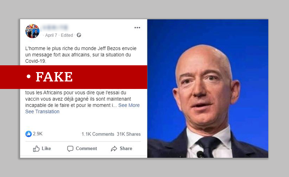 A fake Jeff Bezos quote on Facebook