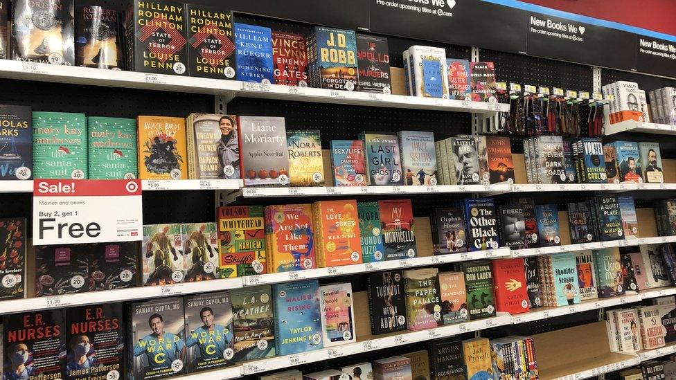 Books for sale at a store in New York