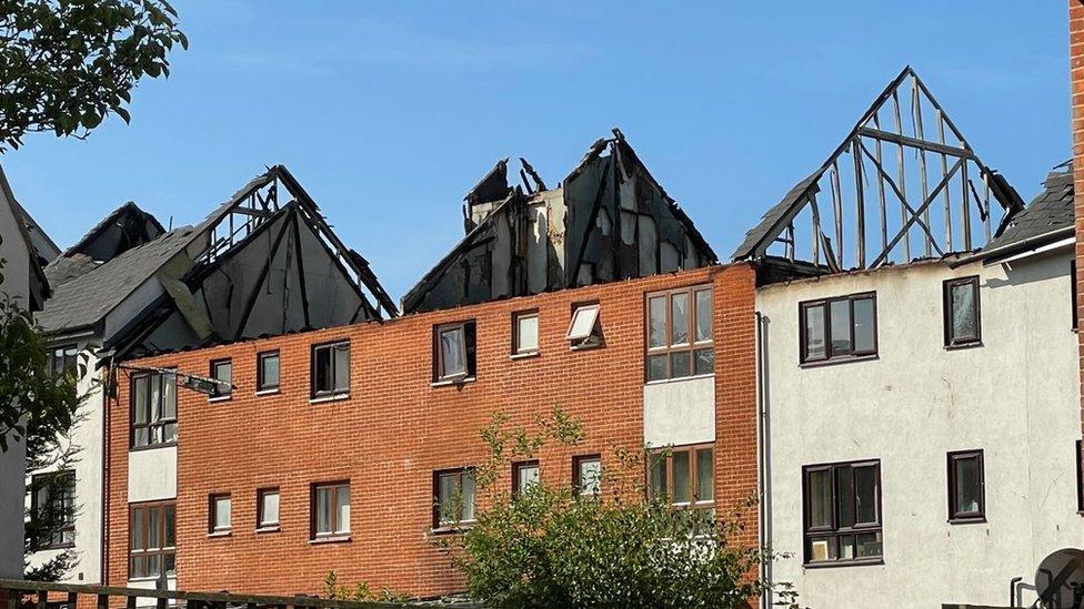 Fire damage in Oakridge Road, Basingstoke