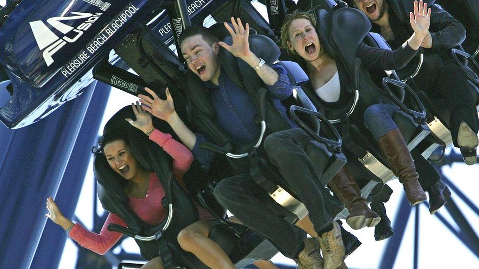 People on rollercoaster