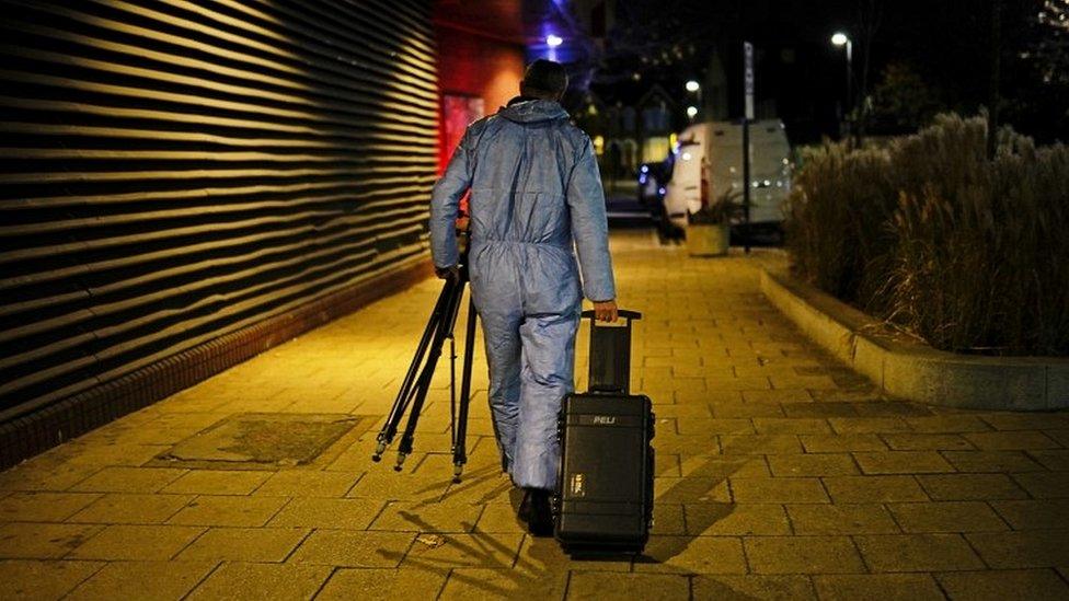 Forensics officer near Mayes Road