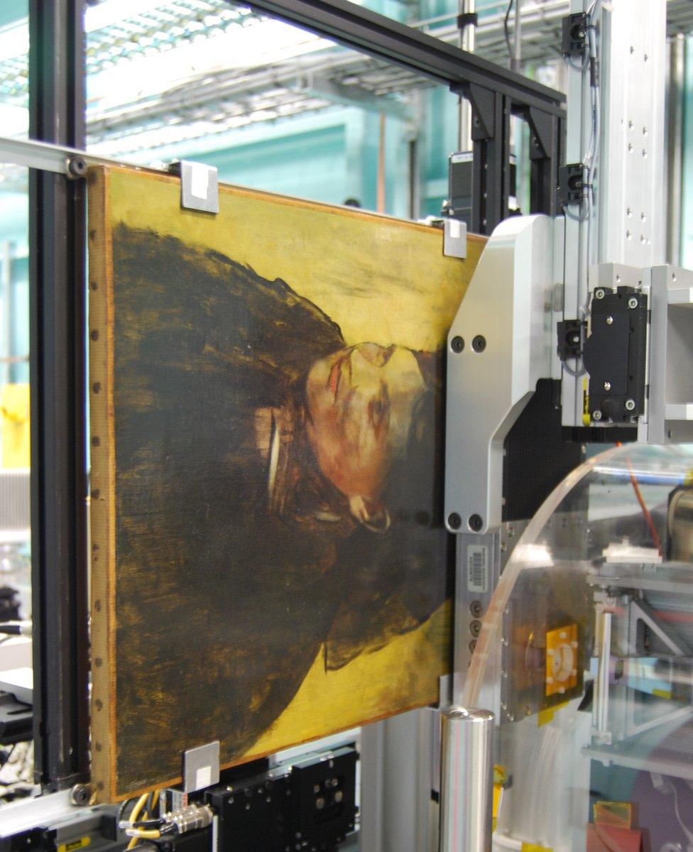 Painting being scanned by Australian synchrotron