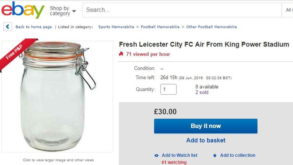 ajgaj1 selling Fresh Leicester City FC air from King Power Stadium