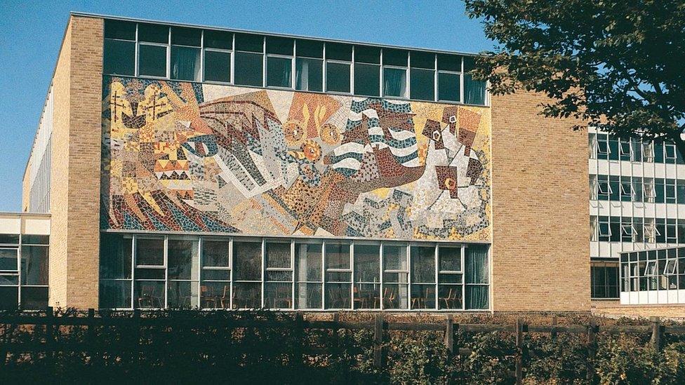 Mosaic on a school in Kettering