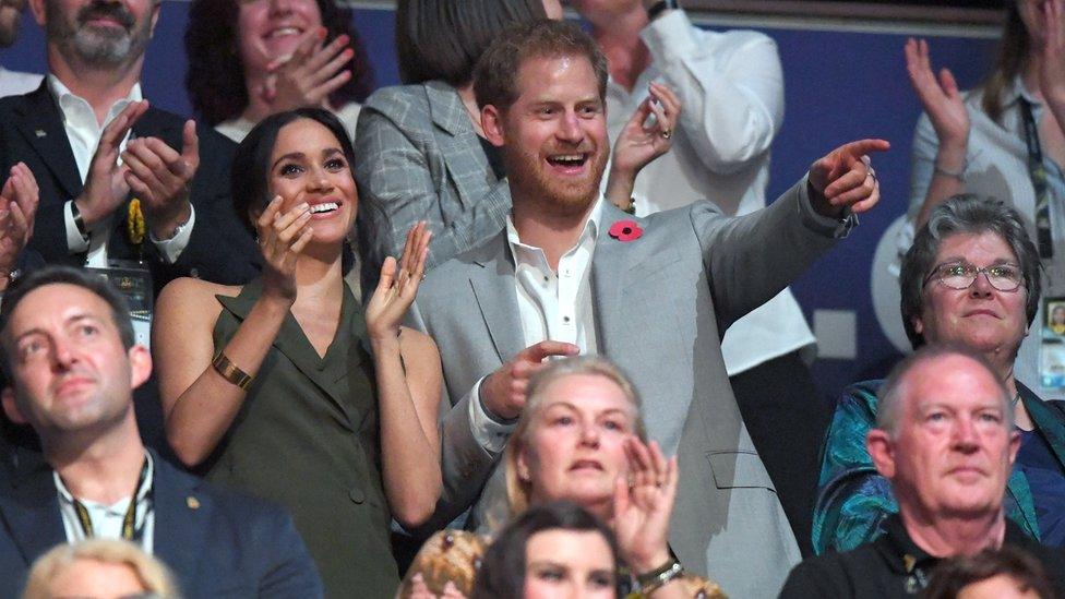 Prince Harry and Meghan at the Invictus Games closing ceremony 2018