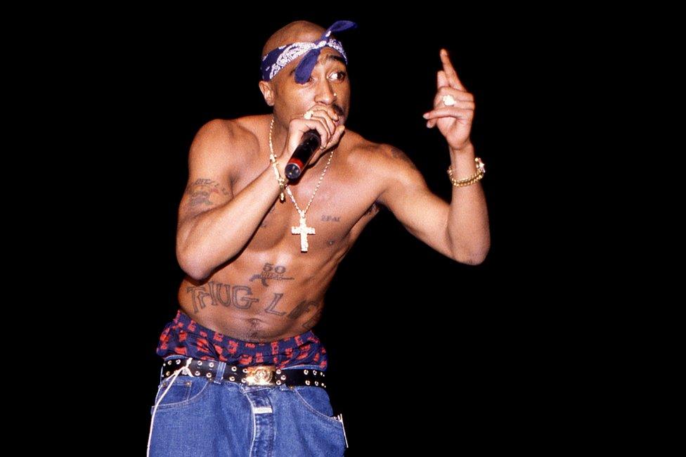 Tupac Shakur performs in 1994