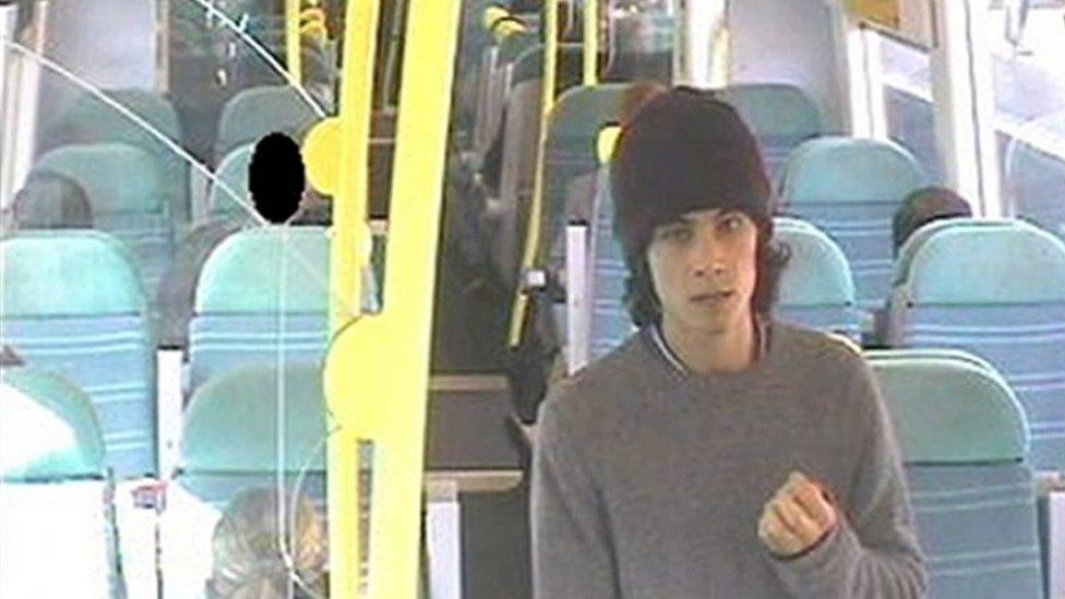 Ahmed Hassan on CCTV on a train to Brighton