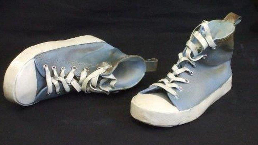 Converse Trainers sculpture by Janet Halligan