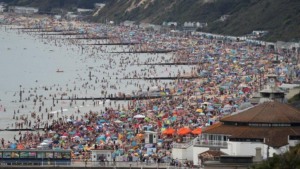 Bournemouth beach, summer 2020