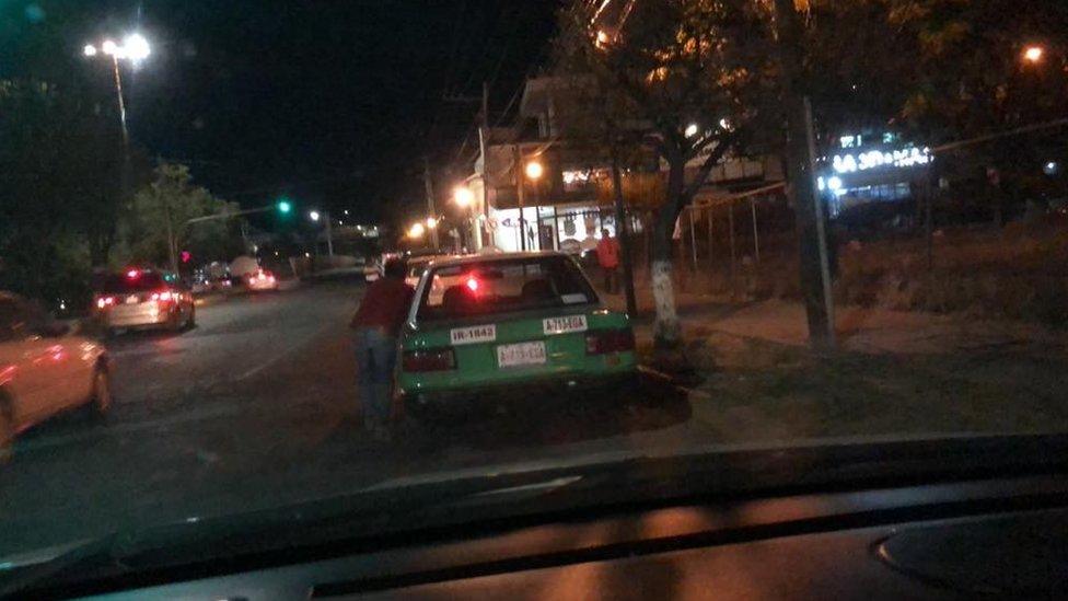 A taxi driver affected by fuel shortages in Mexico