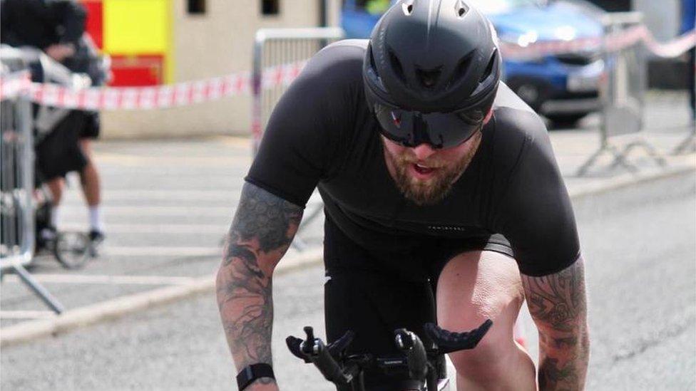 John McDermott cycling in triathlon