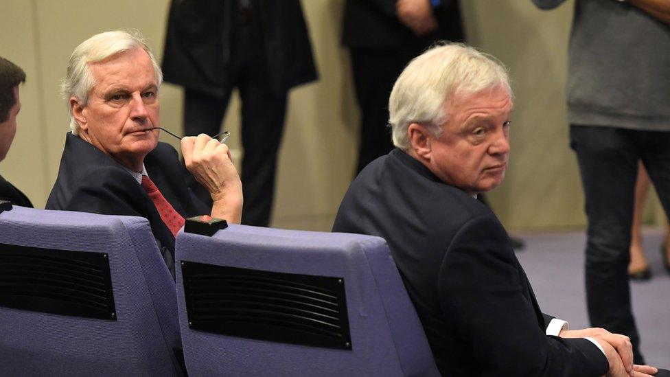 Michel Barnier and David Davis