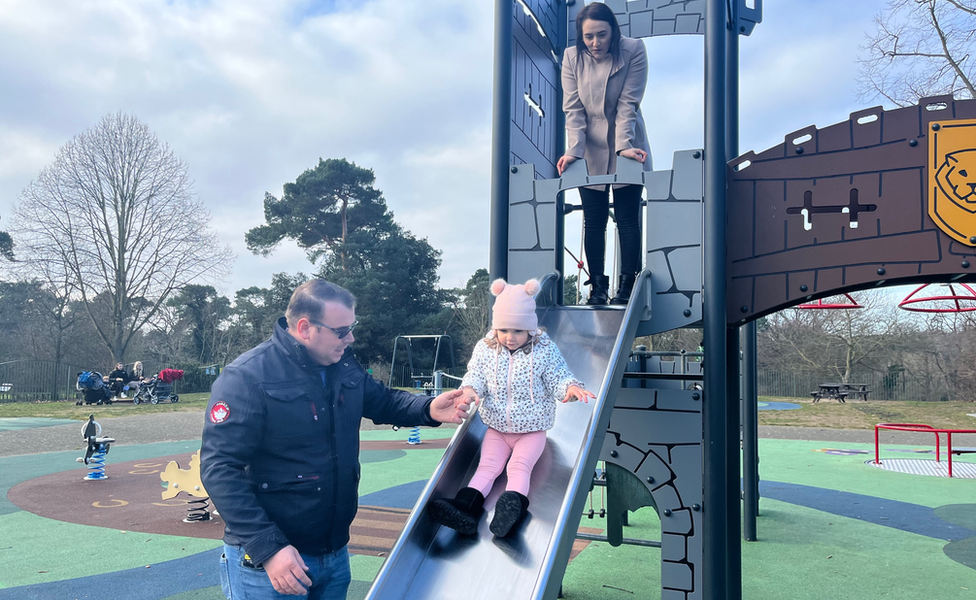 Emi Iancu, 31, with his wife Laura and daughter Ayla