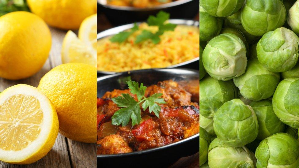 Lemons, curry and sprouts