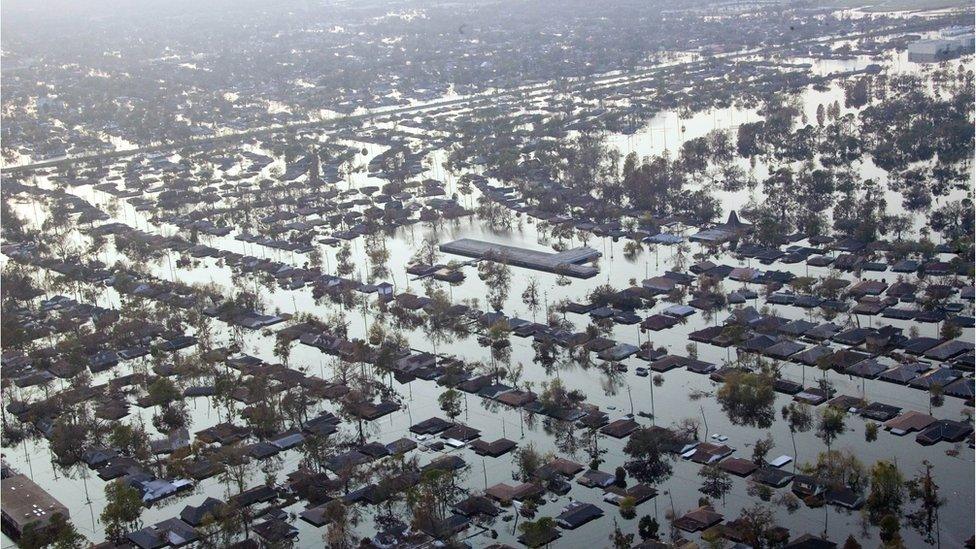 Gentilly neighbourhood of New Orleans after Hurricane Katrina - September 2005