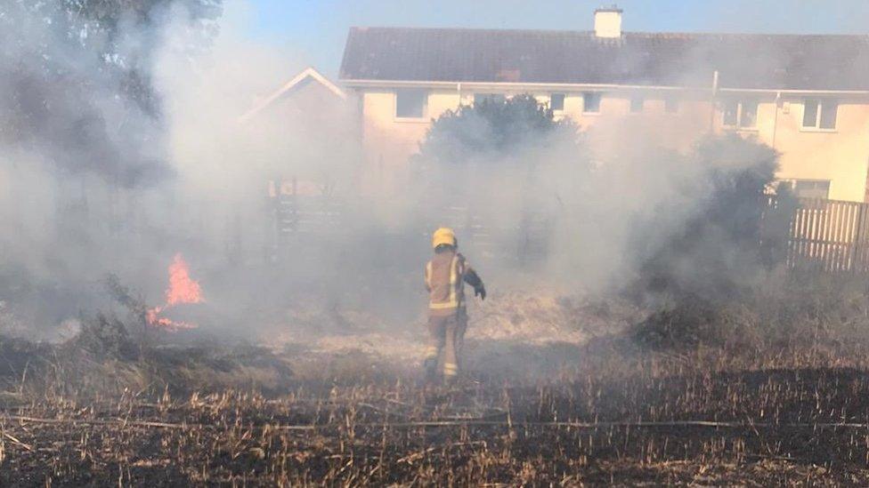 Firefighter tackling blaze in Walbottle