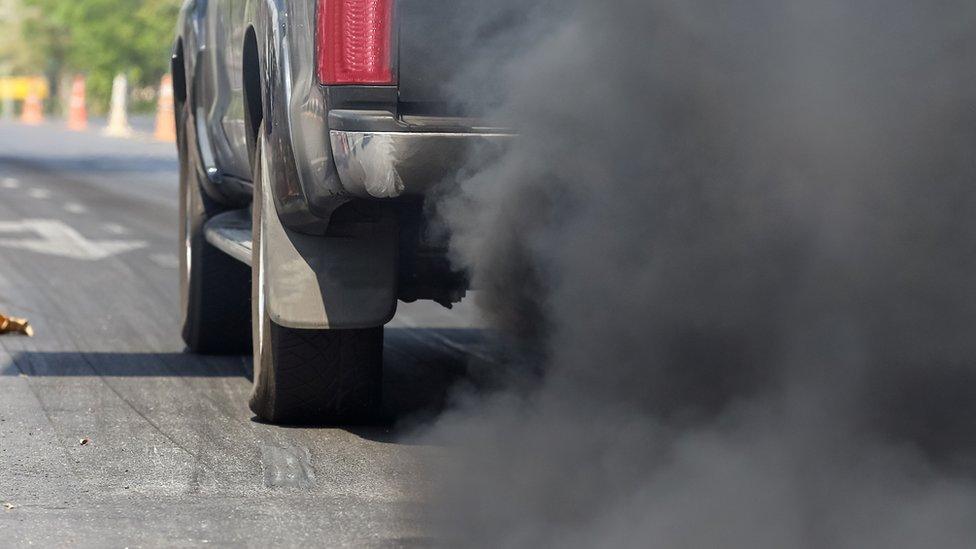 Car with a dirty exhaust