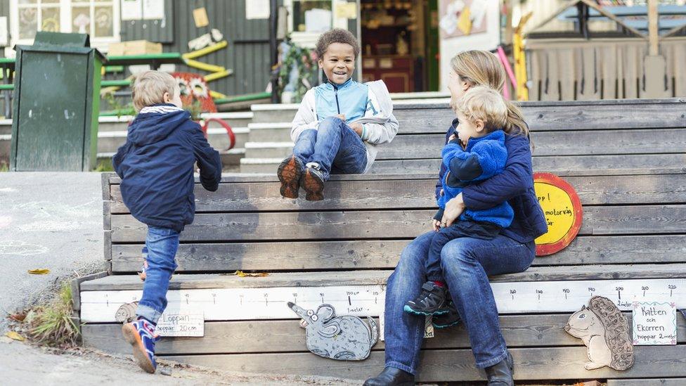 Children at a day care facility