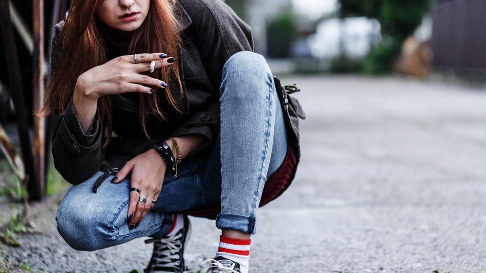 Young woman smoking