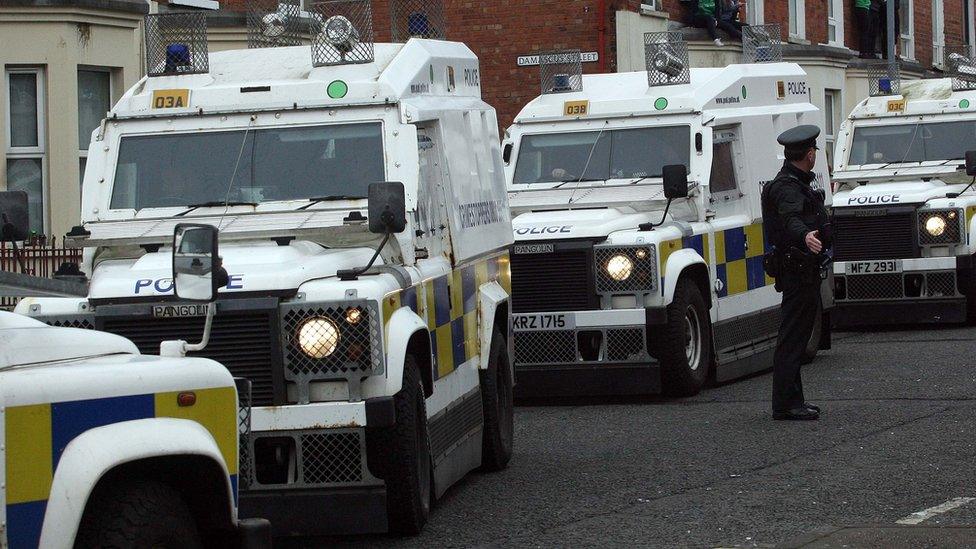 Police vehicles in the Holyland