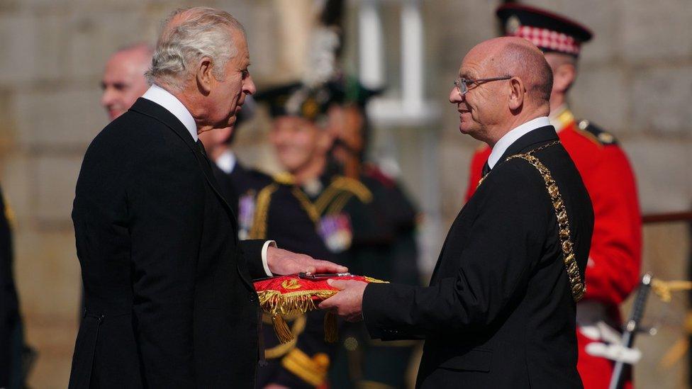 King Charles at the Ceremony of the Keys