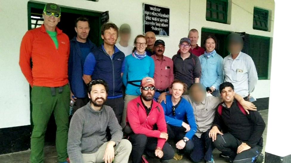 Climbing expedition group