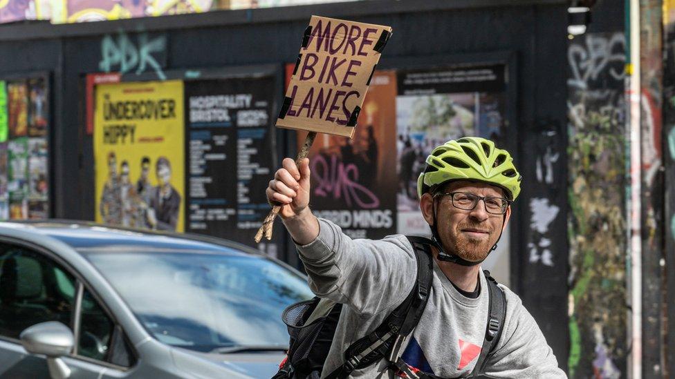 Cyclist at Big Ride for Safer Cycling