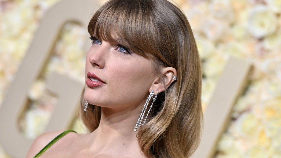 Taylor Swift attends the 81st Annual Golden Globe Awards at The Beverly Hilton on January 07, 2024 in Beverly Hills, California.