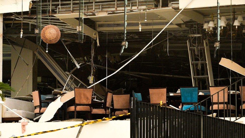 Damage at the Kingsbury Hotel in Colombo