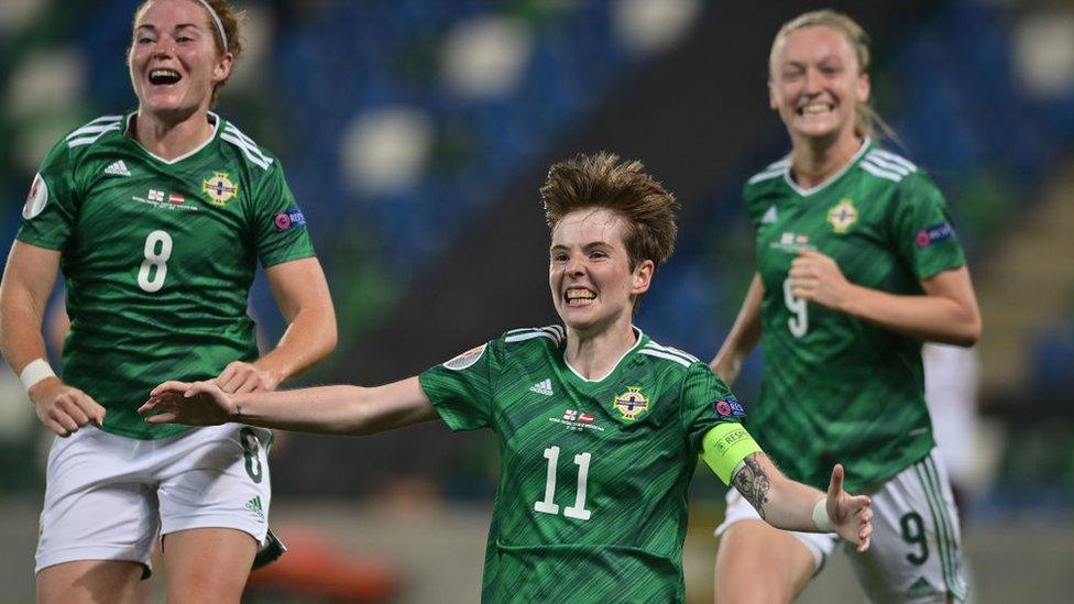 Northern Ireland celebrate.