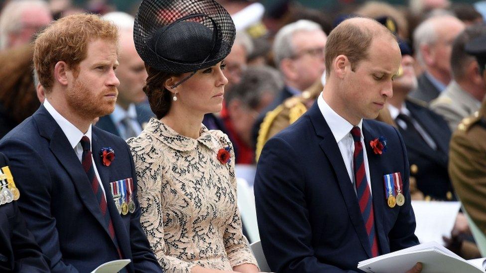 Prince Harry with the Duke and Duchess of Cambridge