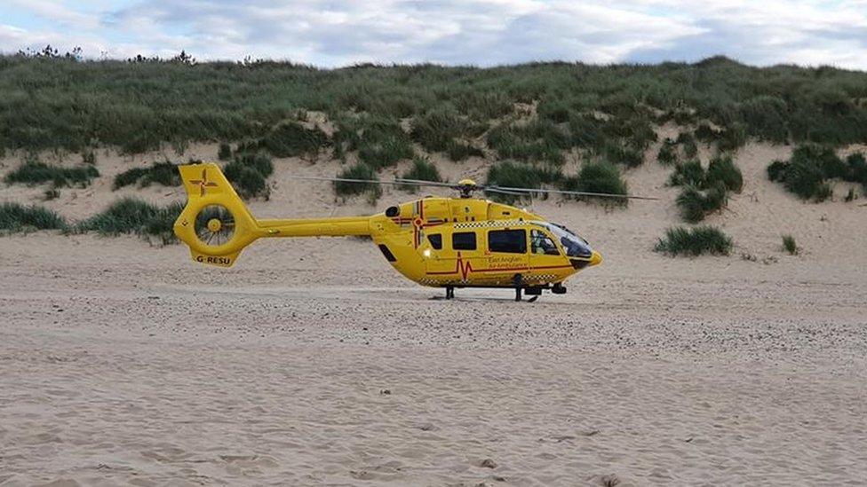 Air ambulance at Sea Palling