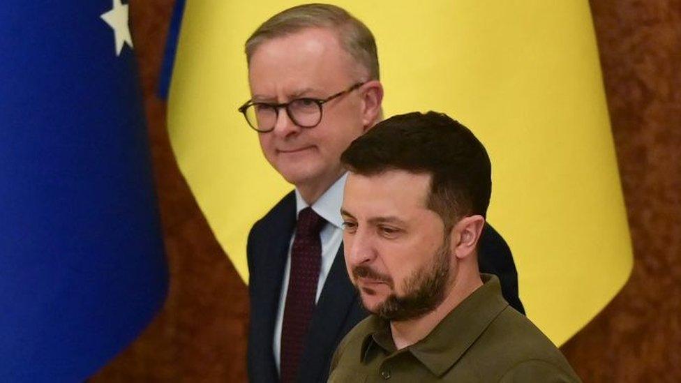 Australian Prime Minister Anthony Albanese with Ukranian President Volodymyr Zelensky