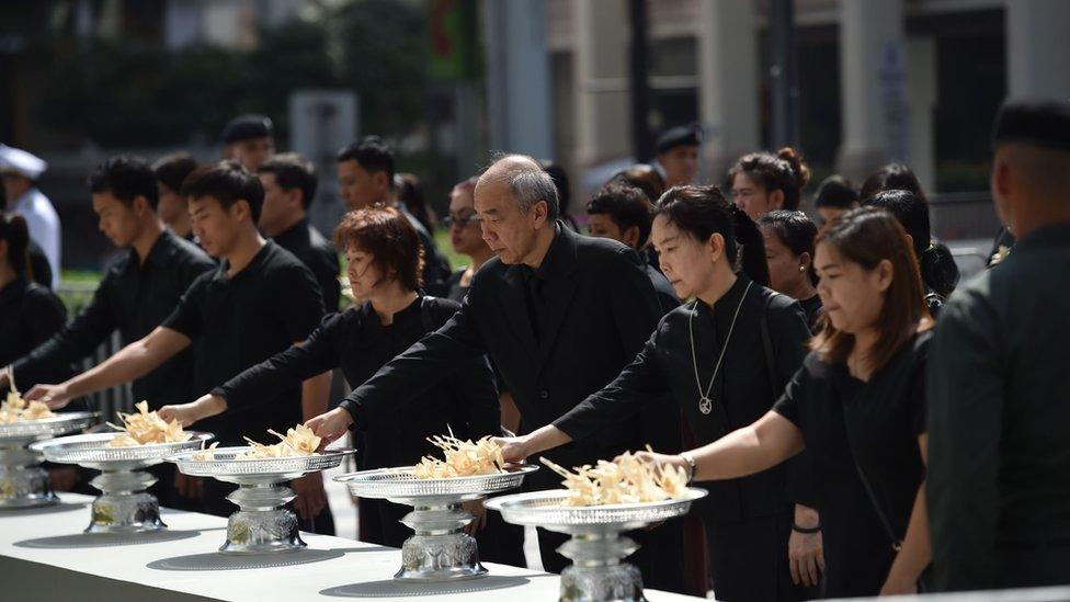 Mourners in Bangkok