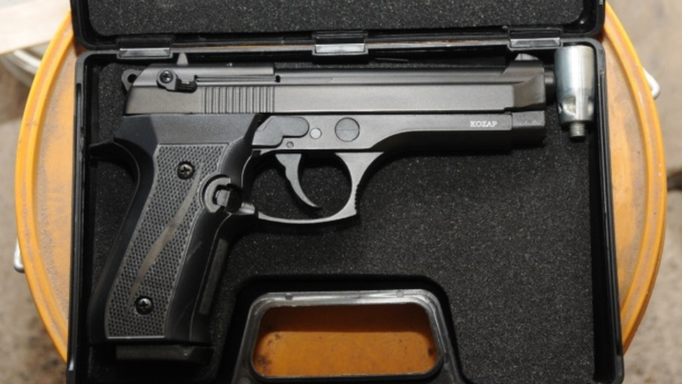 An illegally imported handgun