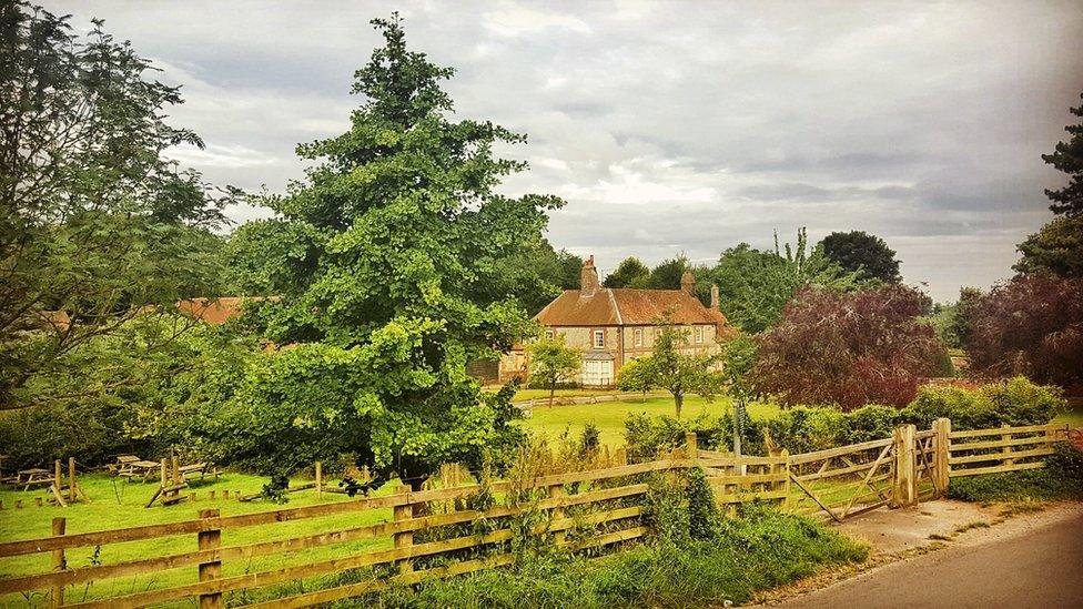 Ewelme in the dull, early morning light.