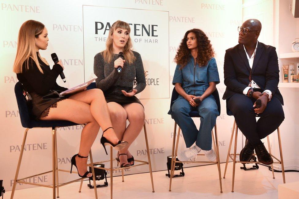 Katie Piper, Paris Lees and Ramla Ali and special guest Errol Douglas attend a live podcast, hosted by Pantene, about the power of hair in women's lives