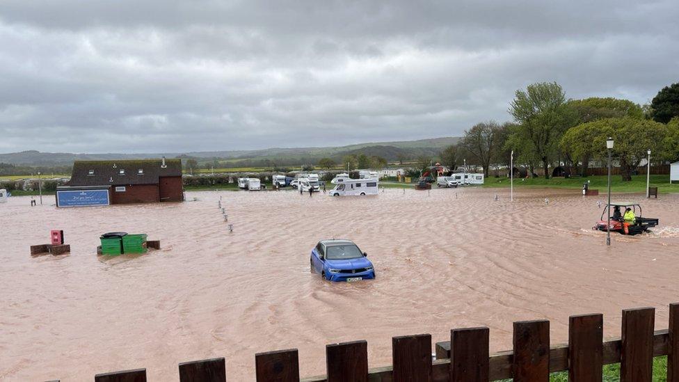 Blue Anchor Caravan Park near Minehead in Somerset