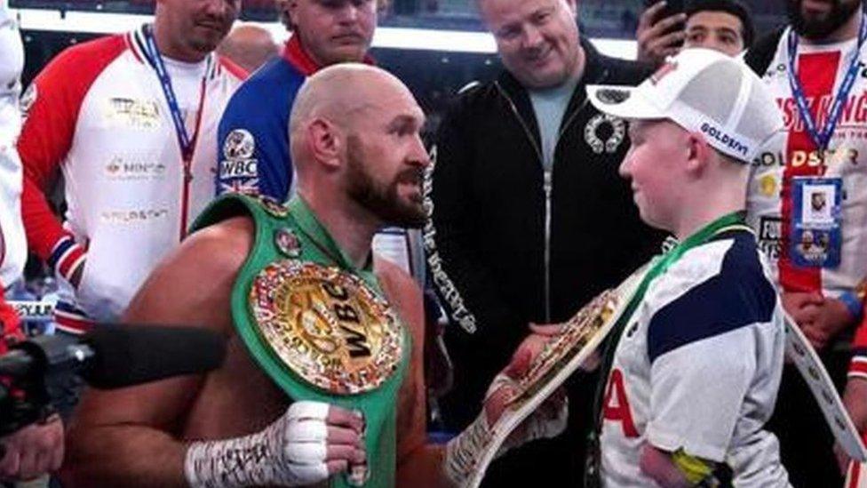 Tyson Fury with Marshall Janson in the ring