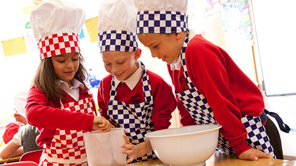 Children cooking