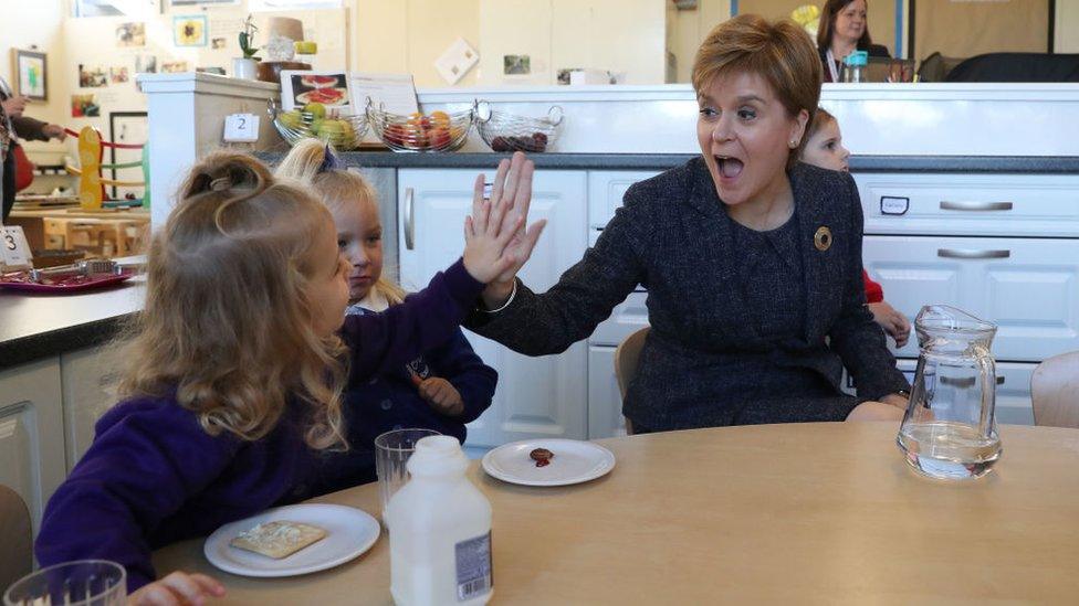 Nicola Sturgeon with children