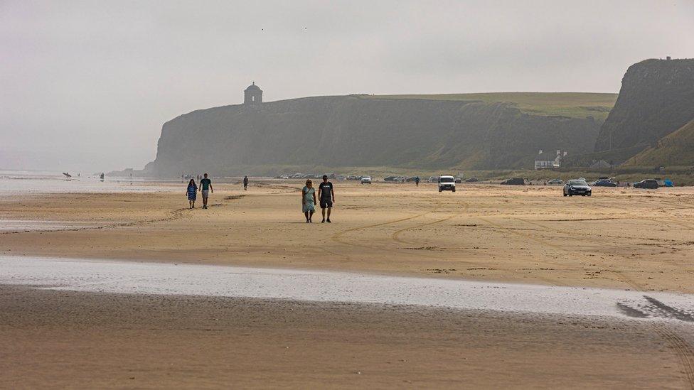 Downhill beach