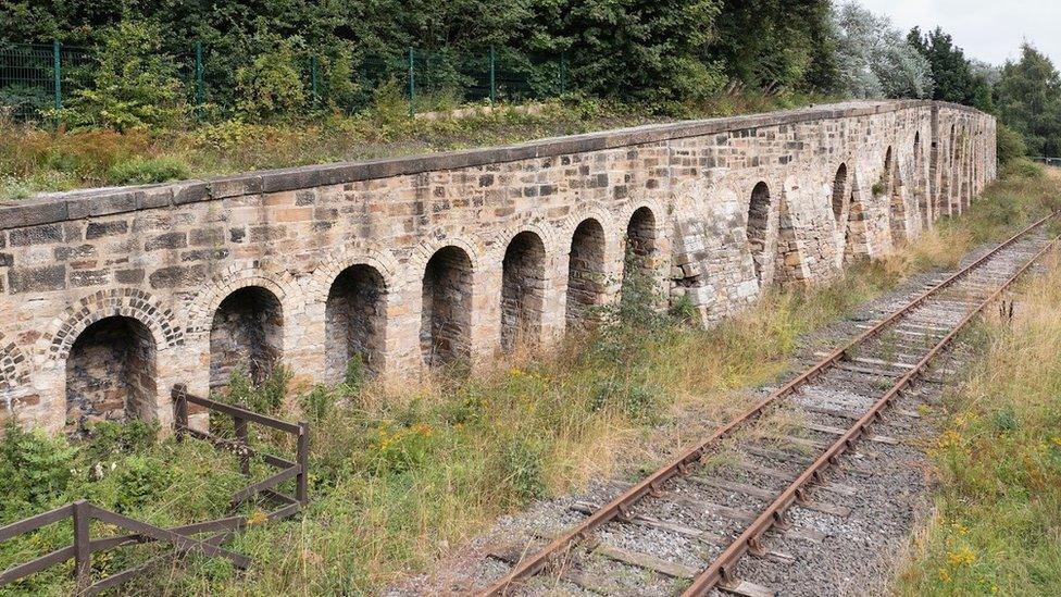 Coal drops next to the railway