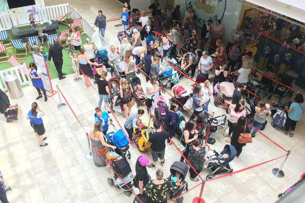 Queues outside the Derby store of Build-a-Bear