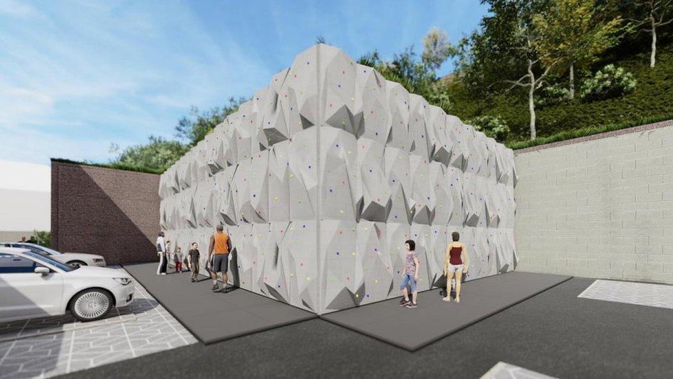 Climbing wall included in the proposed development