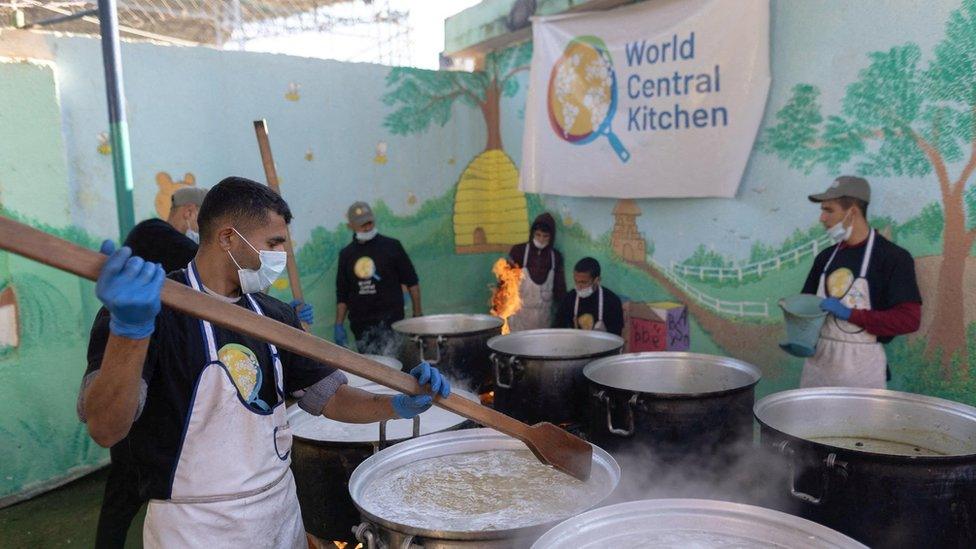 File photo showing a World Central Kitchen community kitchen in Gaza (21 March 2024)