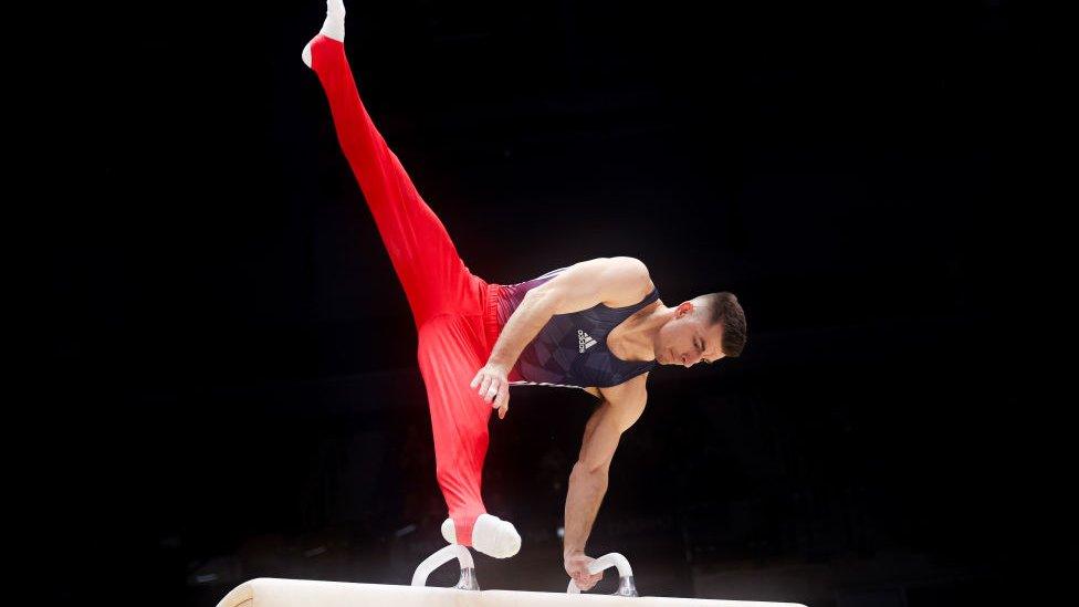 Max Whitlock on the pommel horse