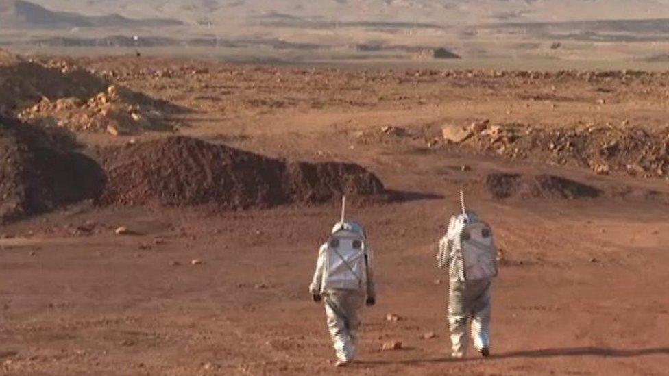 Astronauts training in Israeli desert